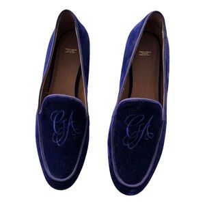 NWT GIORGIO ARMANI Navy/Purple Velvet Loafers